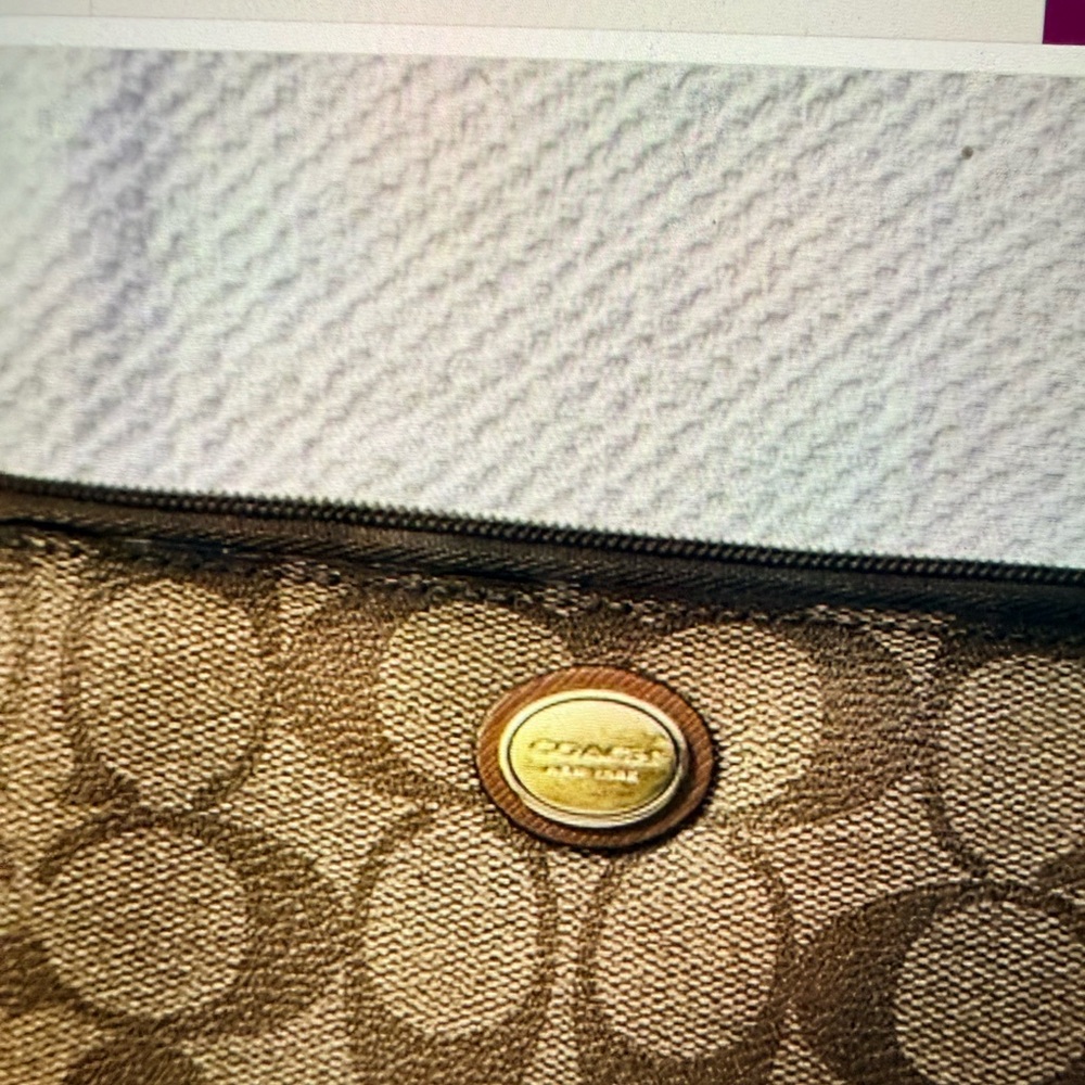 Coach Brown Signature Canvas Crossbody Wristlet - Picture 5 of 5